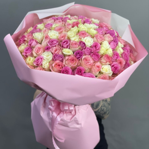 Букет из 151 кенийской розы микс (40 см) в Одинцово