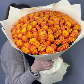 Букет из 101 огненной розы (40 см) в Одинцово