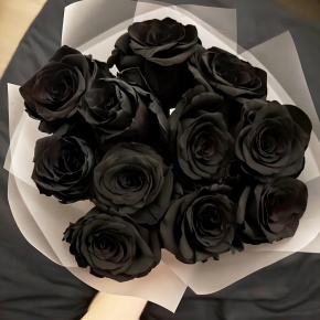 Букет "Черная королева" из 11 черных роз Эквадор (60 см) в Одинцово