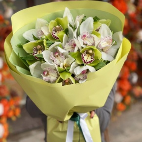 Букет "Бруклин" из орхидей и альстромерий в Одинцово