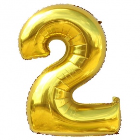 Шар гелиевый цифра 2 (40х102 см) в Одинцово