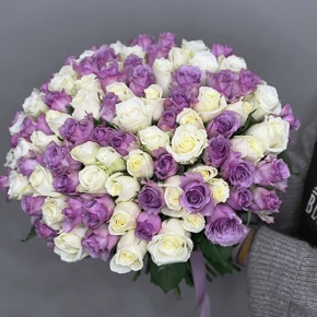 Букет "Фиолетовый микс" из 101 розы (40 см) в Одинцово