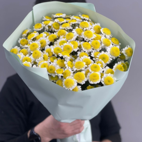 Букет "Моё солнышко" из 17 хризантем сантини в Одинцово