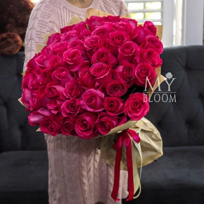 Букет 51 роза Эквадор Пинк Флоид (60 см) в Одинцово