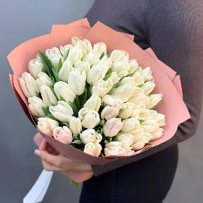 Букет из 49 белых тюльпанов в Одинцово
