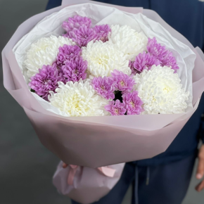 Букет "Вместе с тобой" из нежных хризантем в Одинцово