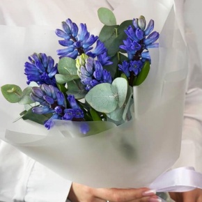 Букет "Мини" из 5 ароматных гиацинтов и эвкалипта в Одинцово