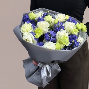 Букет из ароматных гиацинтов и эустом в Одинцово
