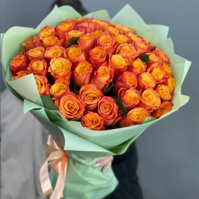 Букет из 71 огненной розы (40 см) в Одинцово