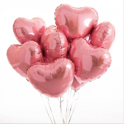 Сердце розовое фольгированный шар с гелием (45 см) в Одинцово