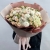 Букет "Шаганэ" из ранункулюсов, хризантем Момоко, озатамнуса, кустовых роз сорта Таня, эустом и гортензий в Одинцово