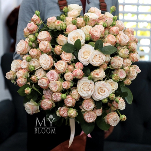 Букет 51 пионовидная роза Бомбастик (60 см) в Одинцово